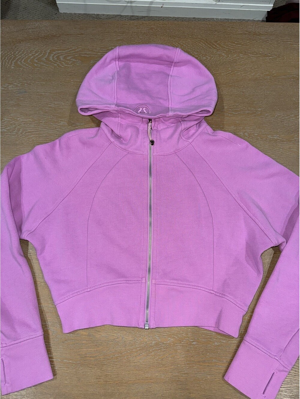 Lululemon Scuba Full-Zip Cropped Hoodie SIZE 10 Dahlia Mauve